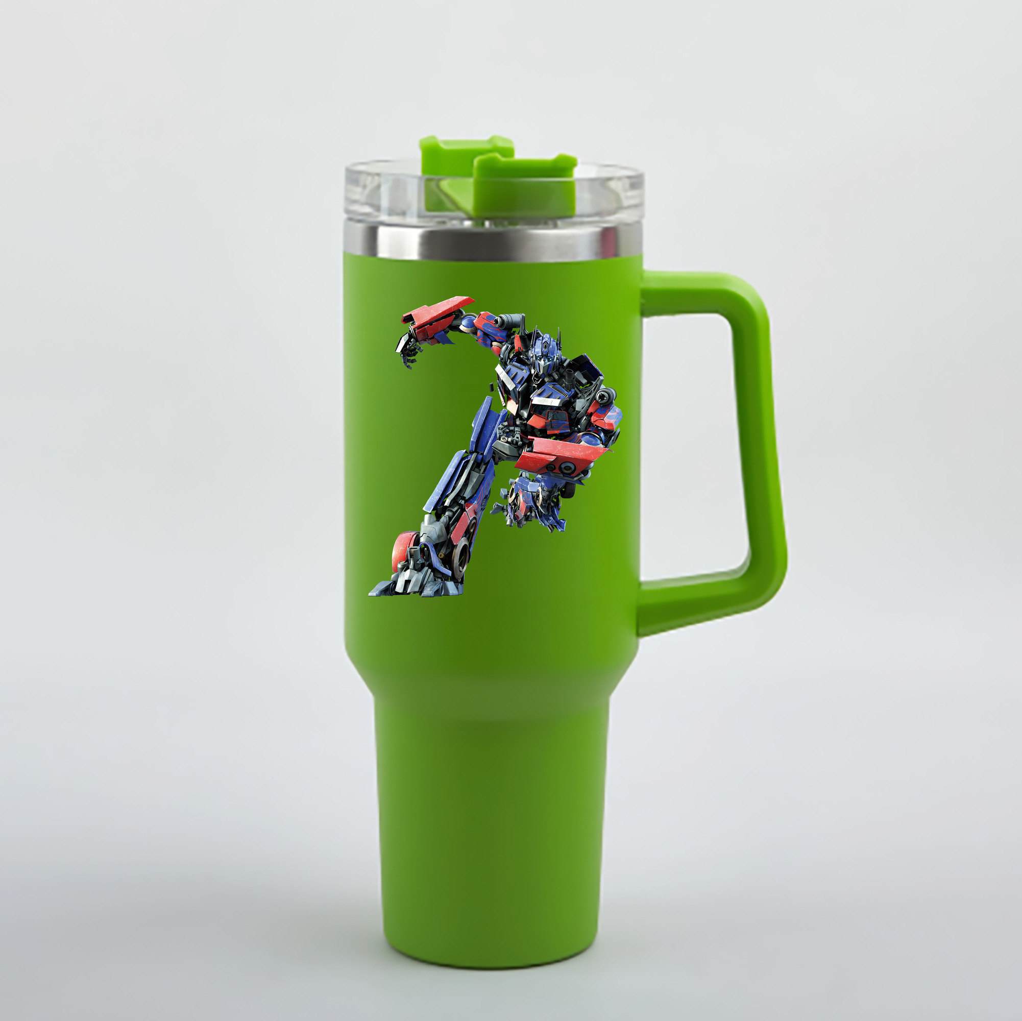 （画像用） Transformers トランスフォーマー 1200mL車用タンブラー - クリスタルステッカー（プラスチックストロー付き）